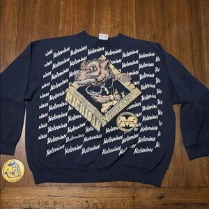 VINTAGE 90s Michigan Wolverine Graphic Crewneck Sweatshirt with pin made in USA